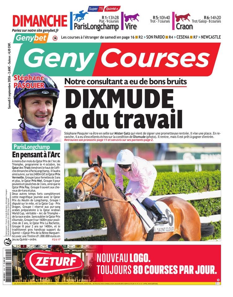 Couverture de l'édition du Samedi 5 septembre 2026