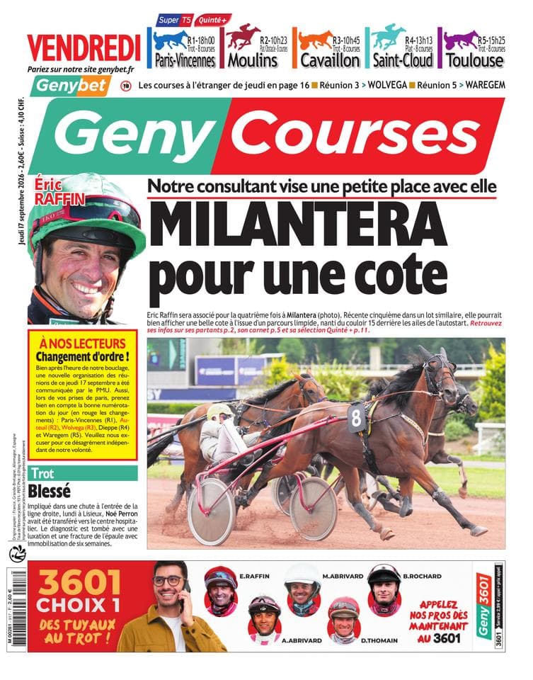 Couverture de l'édition du Jeudi 17 septembre 2026