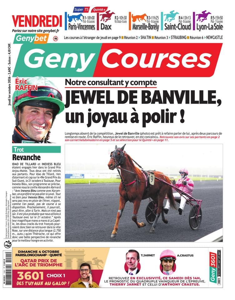 Couverture de l'édition du Jeudi 1 octobre 2026
